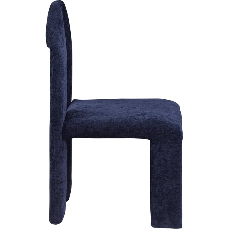 Meridian Furniture Bennett Navy Chenille Fabric Dining Chair (Set of 2)