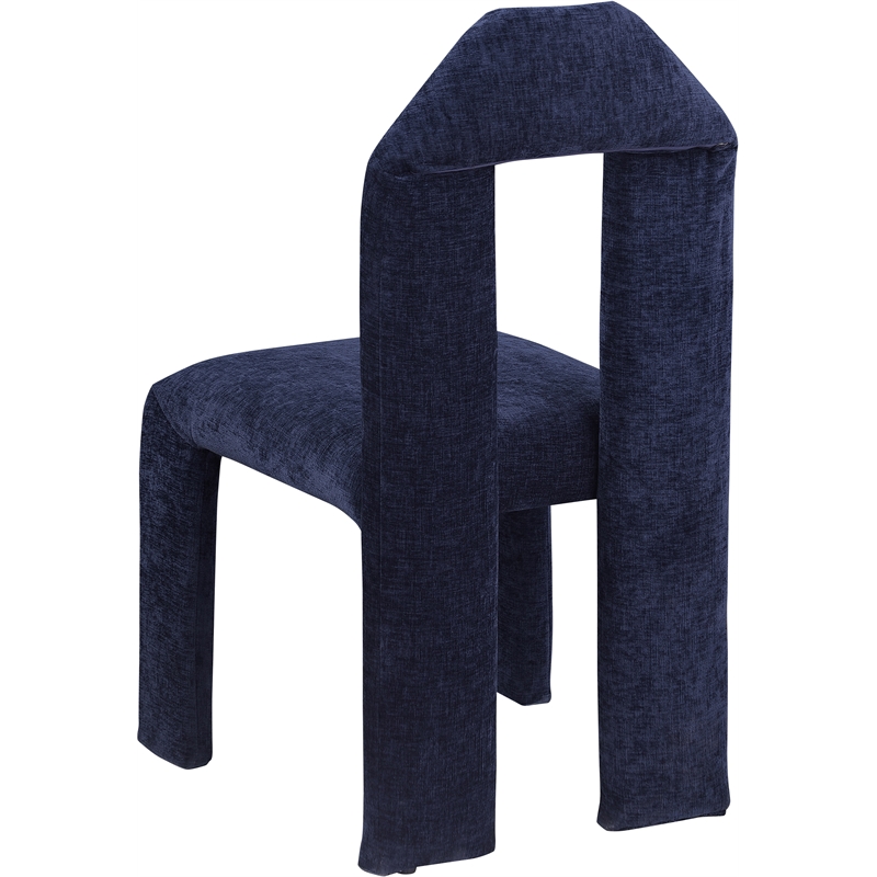 Meridian Furniture Bennett Navy Chenille Fabric Dining Chair (Set of 2)