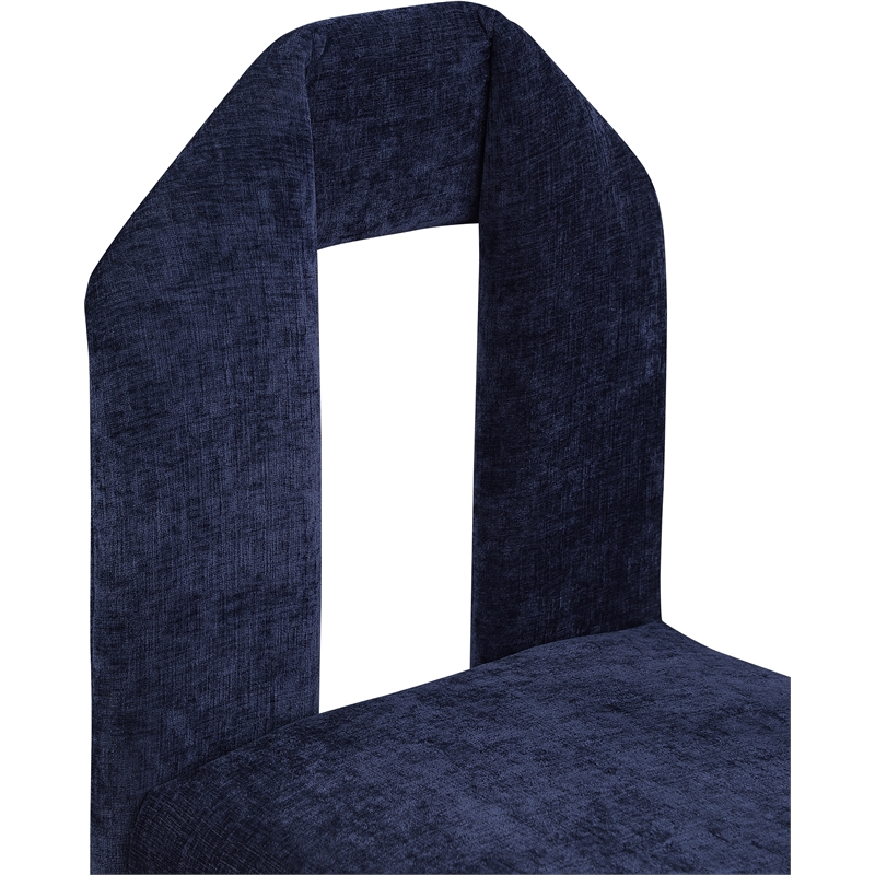 Meridian Furniture Bennett Navy Chenille Fabric Dining Chair (Set of 2)