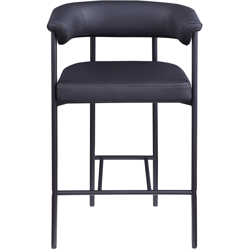 Meridian Furniture Malin Black Vegan Leather Counter Stool (Set of 2)
