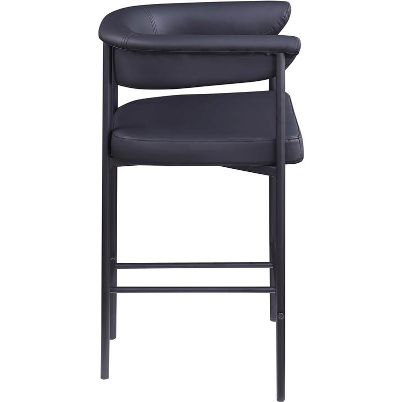 Meridian Furniture Malin Black Vegan Leather Counter Stool (Set of 2)