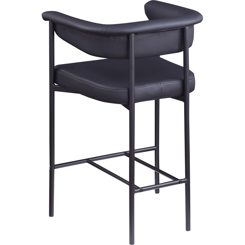 Meridian Furniture Malin Black Vegan Leather Counter Stool (Set of 2)