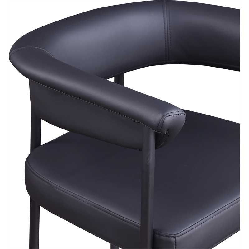 Meridian Furniture Malin Black Vegan Leather Counter Stool (Set of 2)