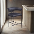 Meridian Furniture Malin Black Vegan Leather Counter Stool (Set of 2)