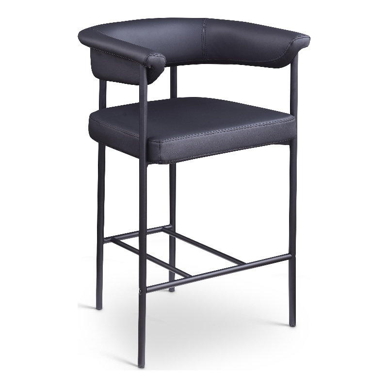 Meridian Furniture Malin Black Vegan Leather Counter Stool (Set of 2)
