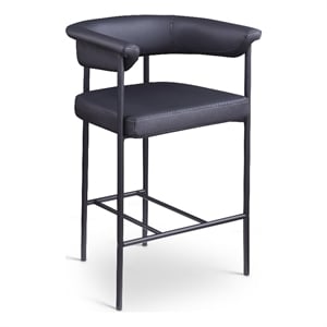 Meridian Furniture Malin Black Vegan Leather Counter Stool (Set of 2)