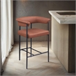 Meridian Furniture Malin Cognac Vegan Leather Counter Stool (Set of 2)