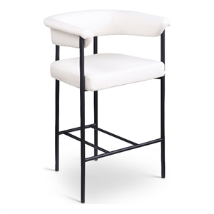 Meridian Furniture Malin Cream Vegan Leather Counter Stool (Set of 2)