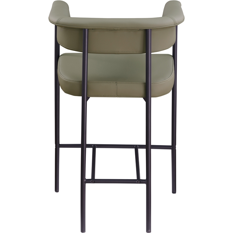 Meridian Furniture Malin Olive Vegan Leather Counter Stool (Set of 2)