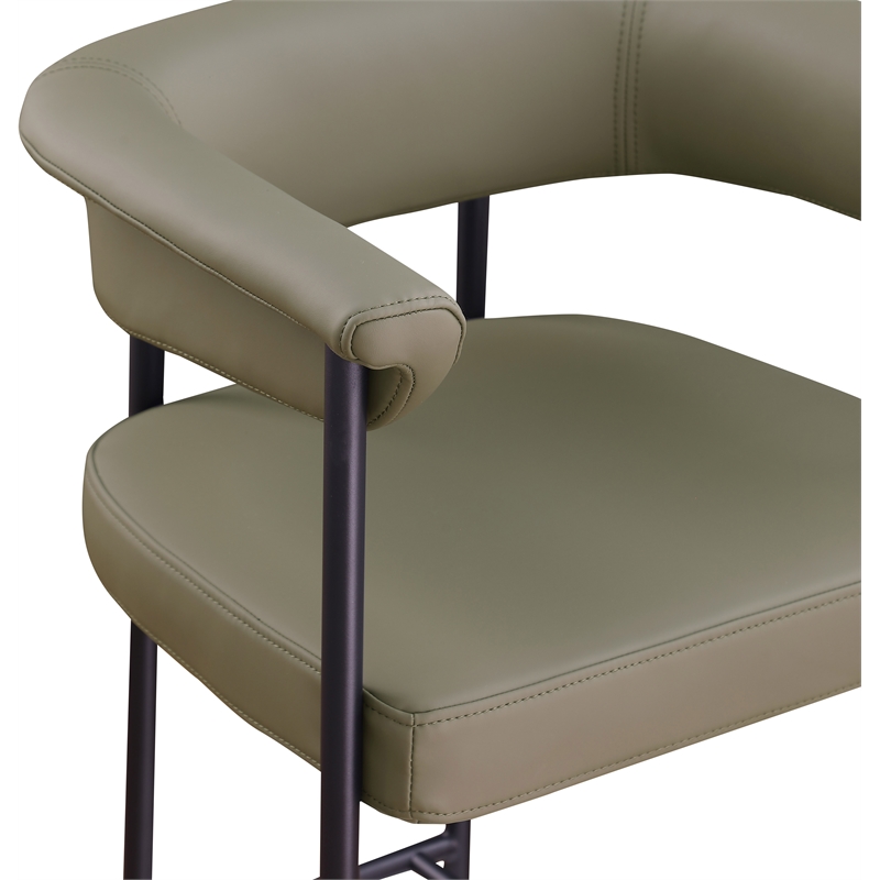 Meridian Furniture Malin Olive Vegan Leather Counter Stool (Set of 2)