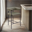 Meridian Furniture Malin Olive Vegan Leather Counter Stool (Set of 2)