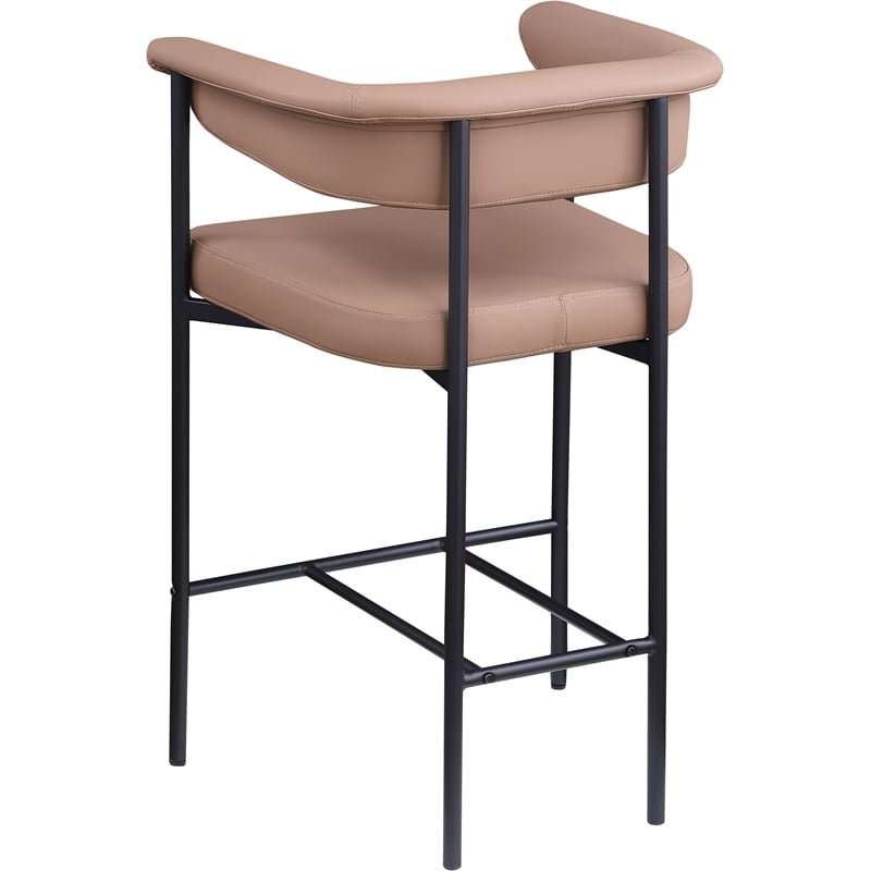 Meridian Furniture Malin Tan Vegan Leather Counter Stool (Set of 2)