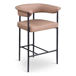 Meridian Furniture Malin Tan Vegan Leather Counter Stool (Set of 2)