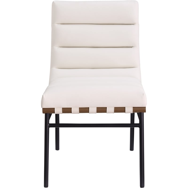 Meridian Furniture Burke Cream Vegan Leather Dining Chair (Set of 2)