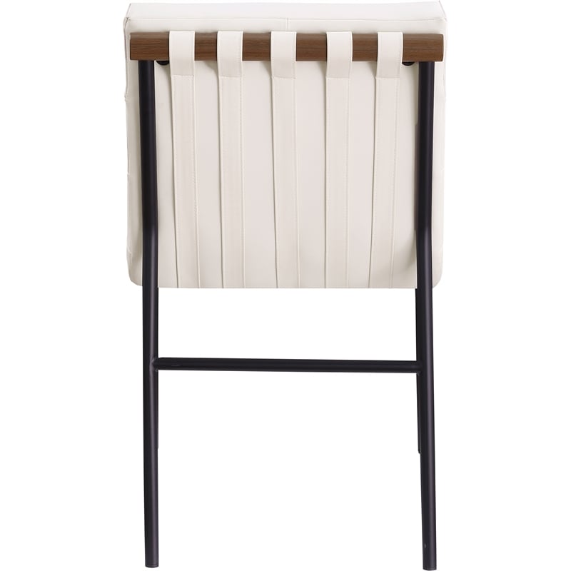 Meridian Furniture Burke Cream Vegan Leather Dining Chair (Set of 2)