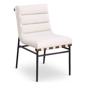 Meridian Furniture Burke Cream Vegan Leather Dining Chair (Set of 2)