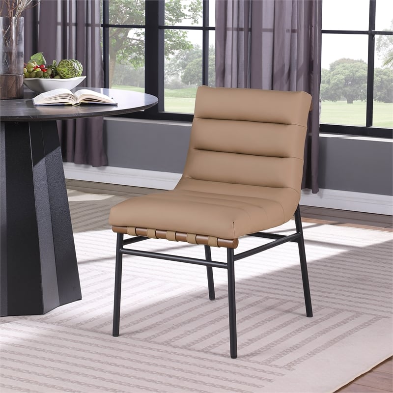 Meridian Furniture Burke Tan Vegan Leather Dining Chair (Set of 2)