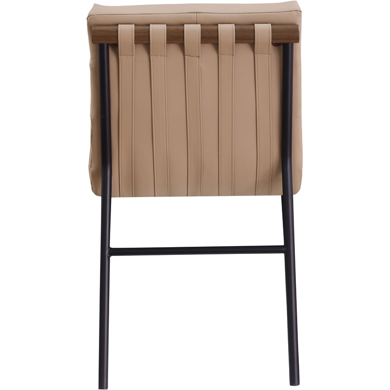 Meridian Furniture Burke Tan Vegan Leather Dining Chair (Set of 2)