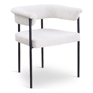 Meridian Furniture Malin Cream Boucle Fabric Dining Chair (Set of 2)