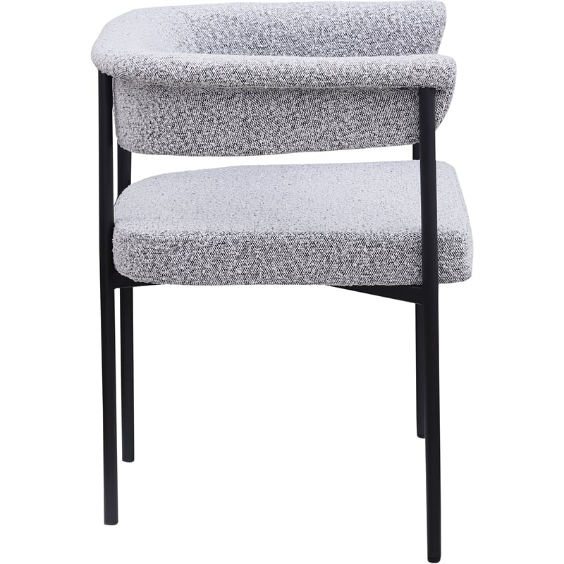 Meridian Furniture Malin Grey Boucle Fabric Dining Chair (Set of 2)