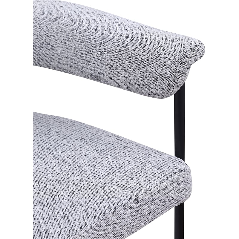 Meridian Furniture Malin Grey Boucle Fabric Dining Chair (Set of 2)