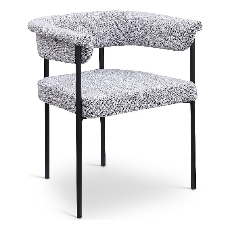 Meridian Furniture Malin Grey Boucle Fabric Dining Chair (Set of 2)