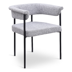 Meridian Furniture Malin Grey Boucle Fabric Dining Chair (Set of 2)