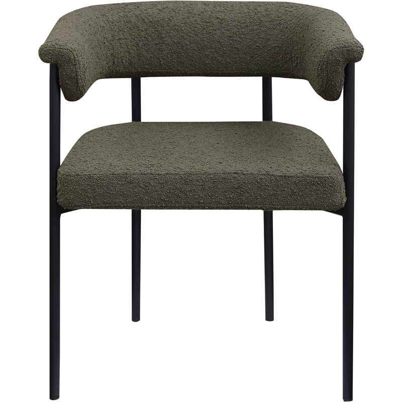 Meridian Furniture Malin Olive Boucle Fabric Dining Chair (Set of 2)