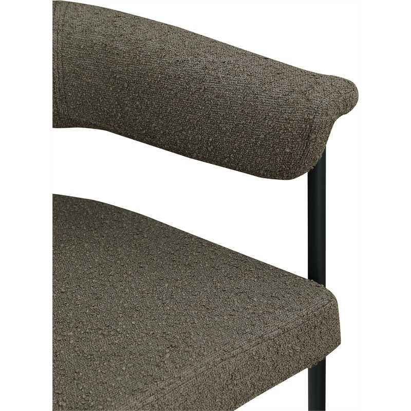 Meridian Furniture Malin Olive Boucle Fabric Dining Chair (Set of 2)