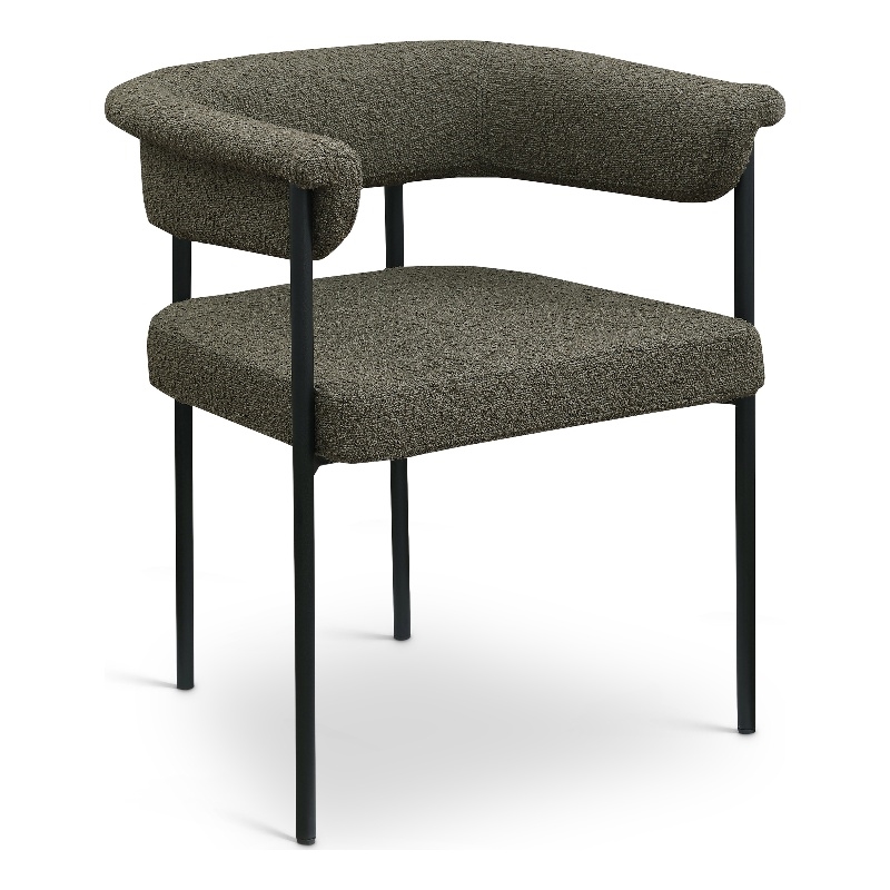 Meridian Furniture Malin Olive Boucle Fabric Dining Chair (Set of 2)