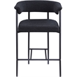 Meridian Furniture Malin Black Boucle Fabric Counter Stool (Set of 2)