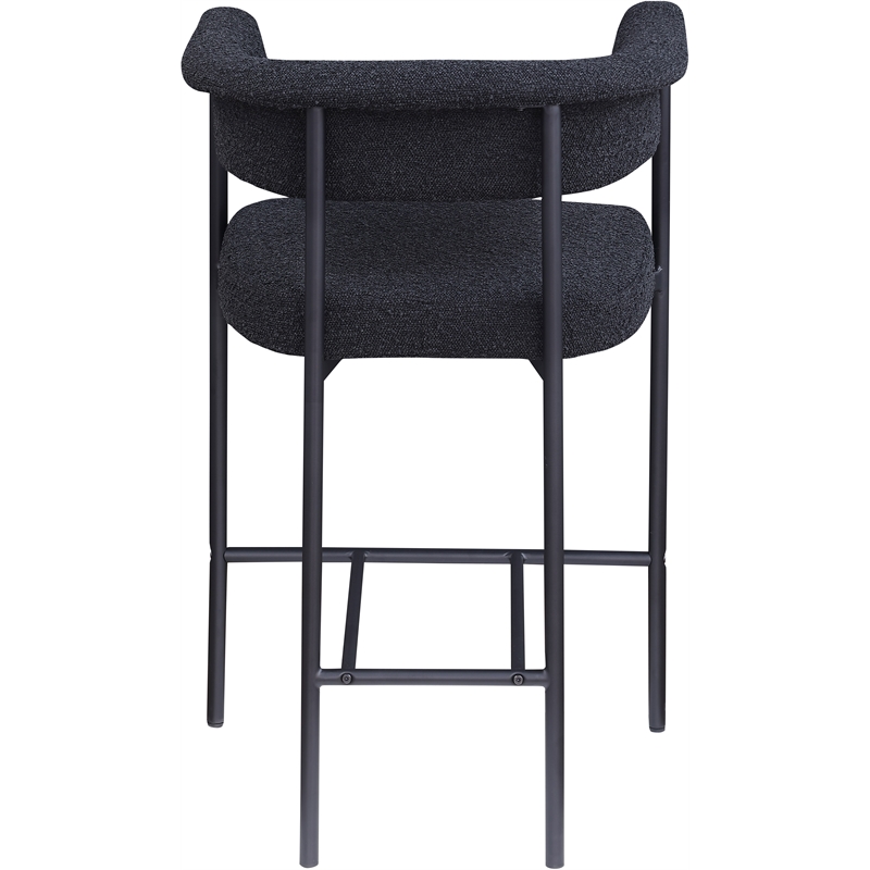 Meridian Furniture Malin Black Boucle Fabric Counter Stool (Set of 2)