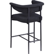 Meridian Furniture Malin Black Boucle Fabric Counter Stool (Set of 2)