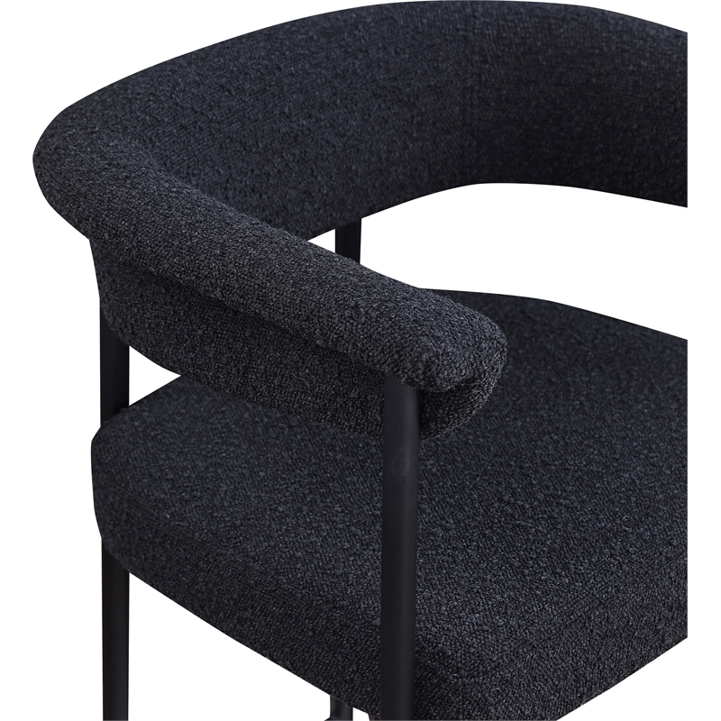 Meridian Furniture Malin Black Boucle Fabric Counter Stool (Set of 2)