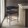 Meridian Furniture Malin Black Boucle Fabric Counter Stool (Set of 2)