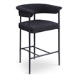 Meridian Furniture Malin Black Boucle Fabric Counter Stool (Set of 2)