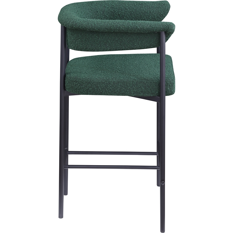 Meridian Furniture Malin Green Boucle Fabric Counter Stool (Set of 2)