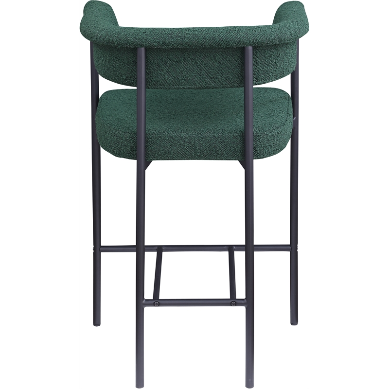 Meridian Furniture Malin Green Boucle Fabric Counter Stool (Set of 2)