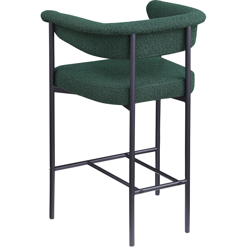 Meridian Furniture Malin Green Boucle Fabric Counter Stool (Set of 2)