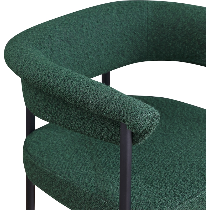 Meridian Furniture Malin Green Boucle Fabric Counter Stool (Set of 2)