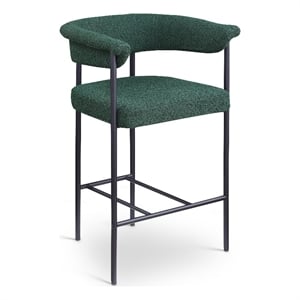 Meridian Furniture Malin Green Boucle Fabric Counter Stool (Set of 2)