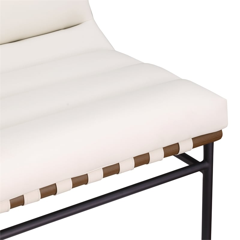 Meridian Furniture Burke Cream Vegan Leather Accent Chair
