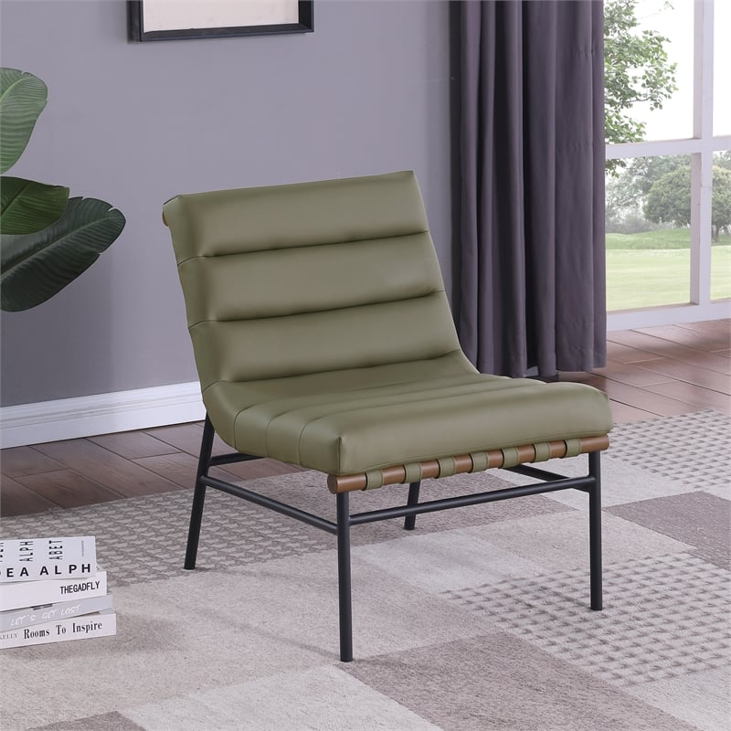 Meridian Furniture Burke Olive Vegan Leather Accent Chair