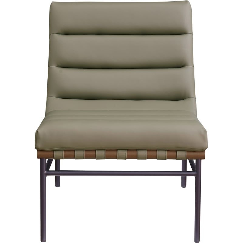 Meridian Furniture Burke Olive Vegan Leather Accent Chair