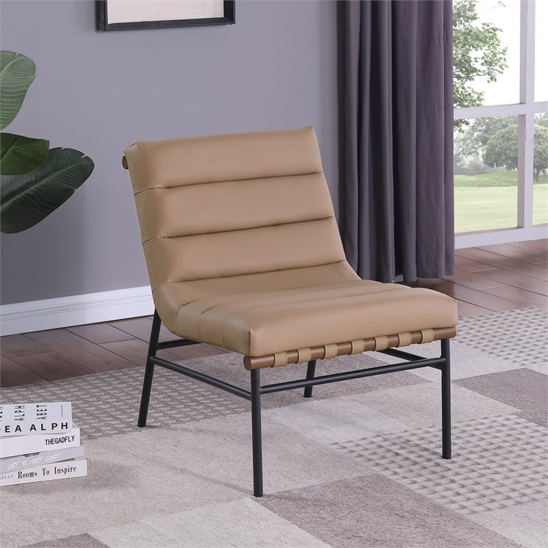 Meridian Furniture Burke Tan Vegan Leather Accent Chair