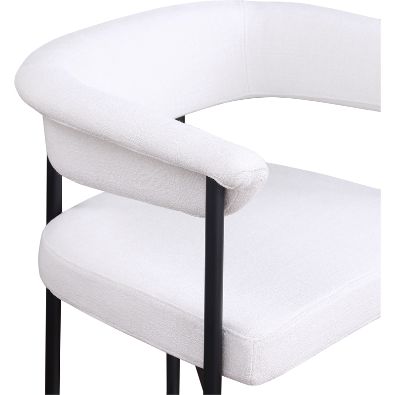 Meridian Furniture Malin Cream Linen Textured Fabric Counter Stool (Set of 2)