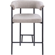 Meridian Furniture Malin Taupe Linen Textured Fabric Counter Stool (Set of 2)