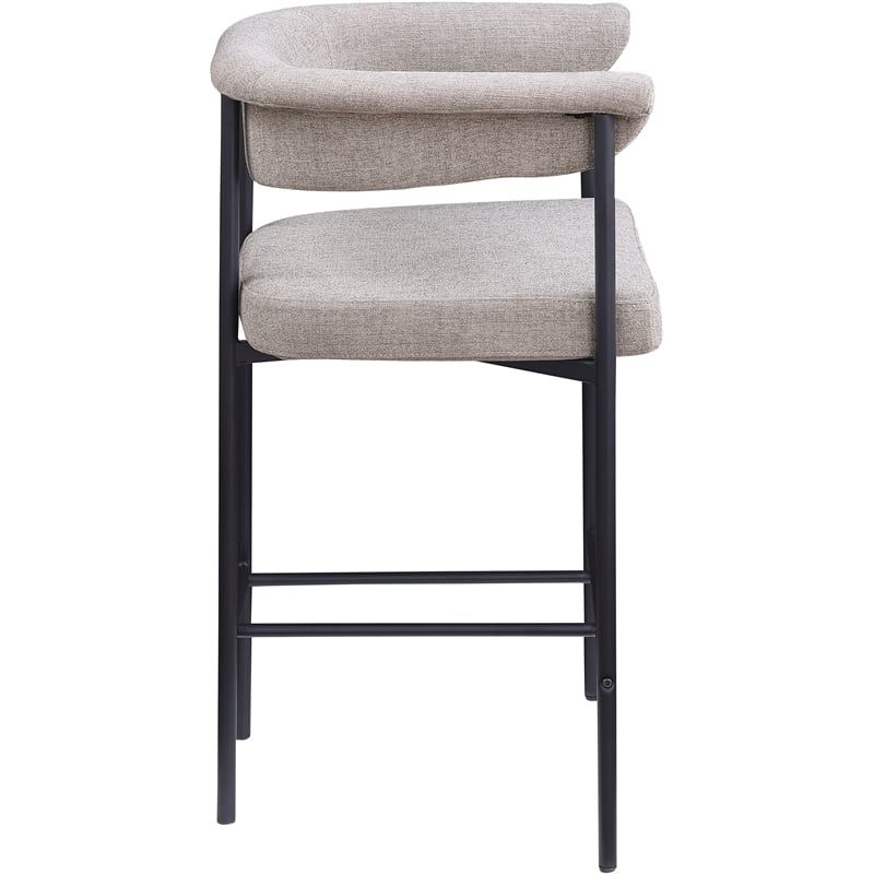 Meridian Furniture Malin Taupe Linen Textured Fabric Counter Stool (Set of 2)