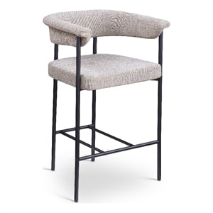 Meridian Furniture Malin Taupe Linen Textured Fabric Counter Stool (Set of 2)