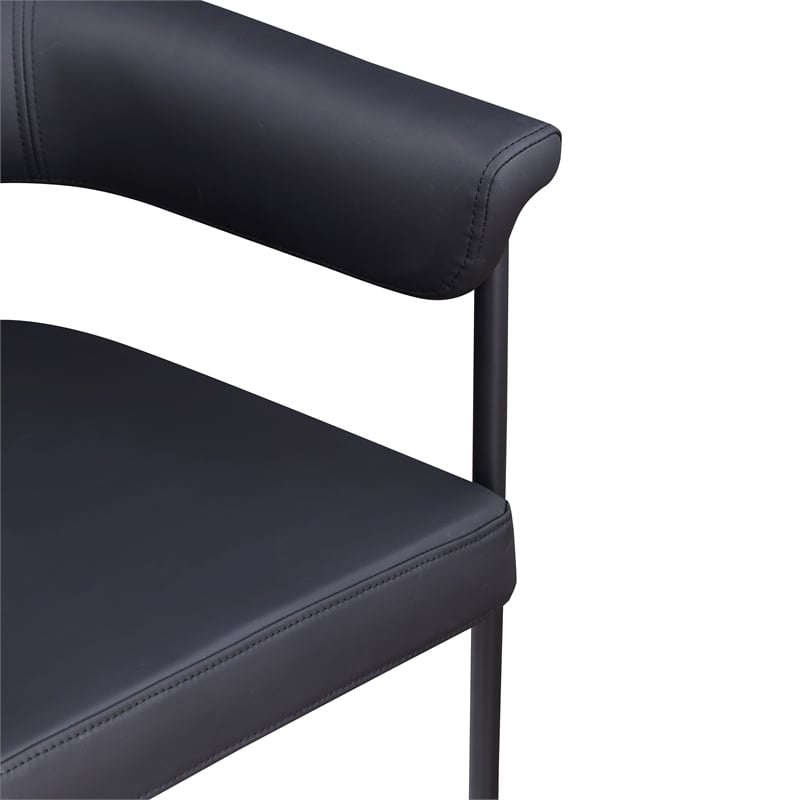 Meridian Furniture Malin Black Vegan Leather Dining Chair (Set of 2)